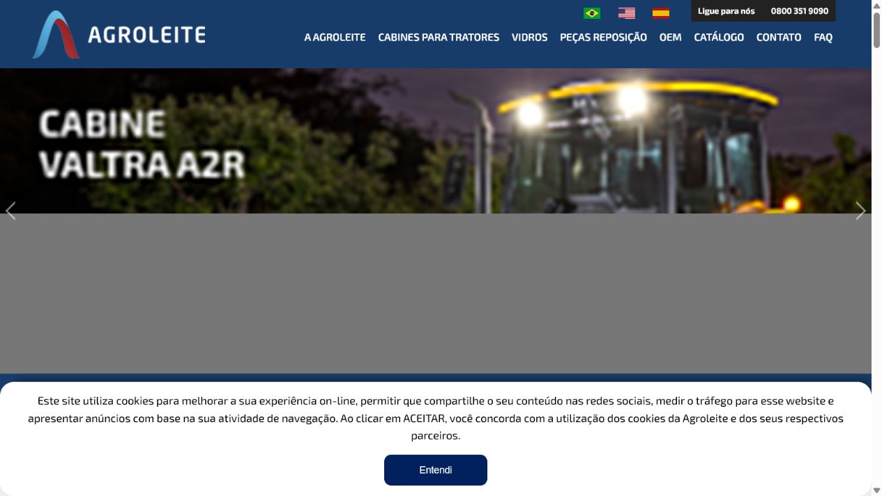 Página inicial do site Agroleite