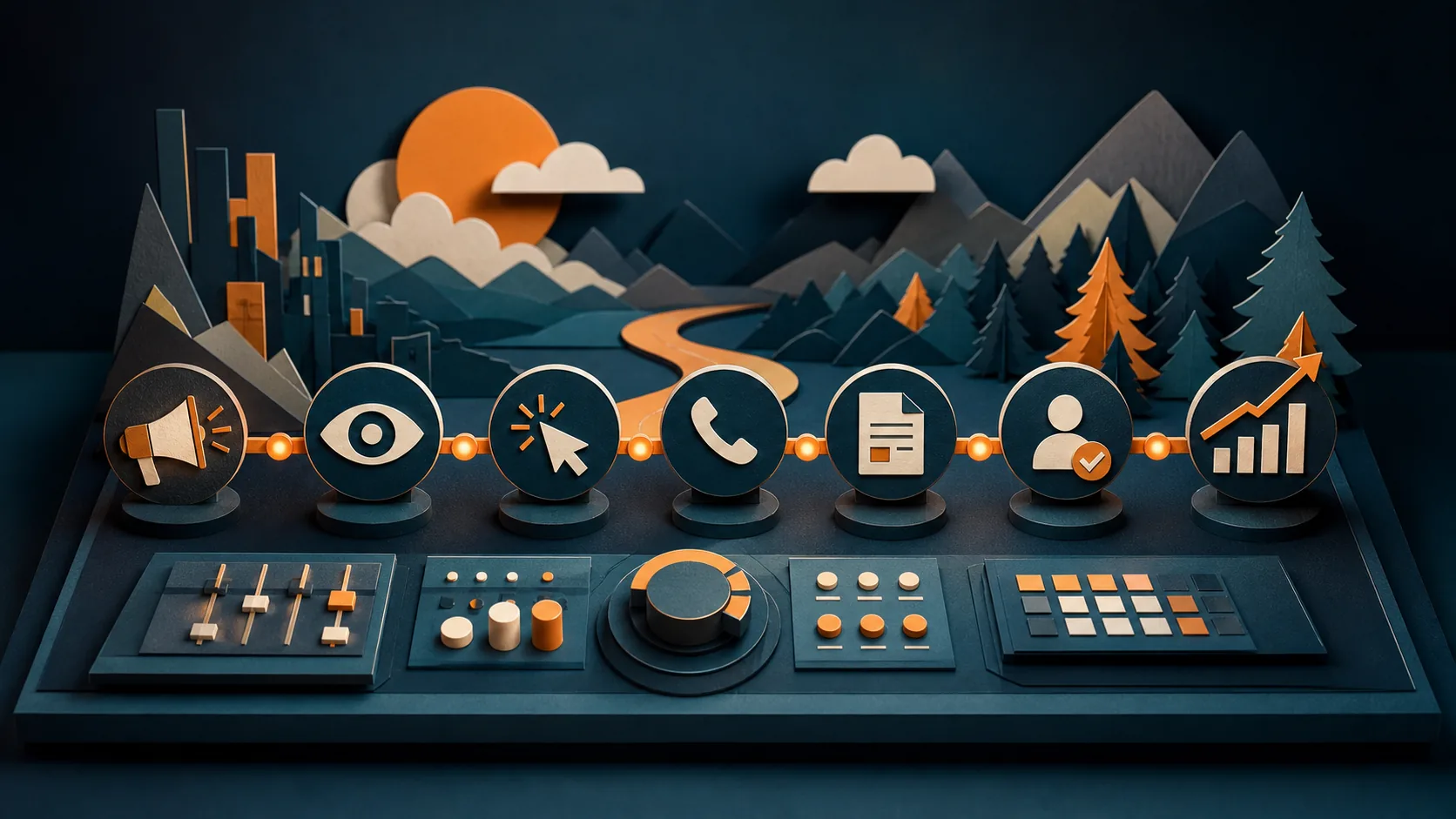 Ilustração editorial para Como medir marketing digital além de cliques