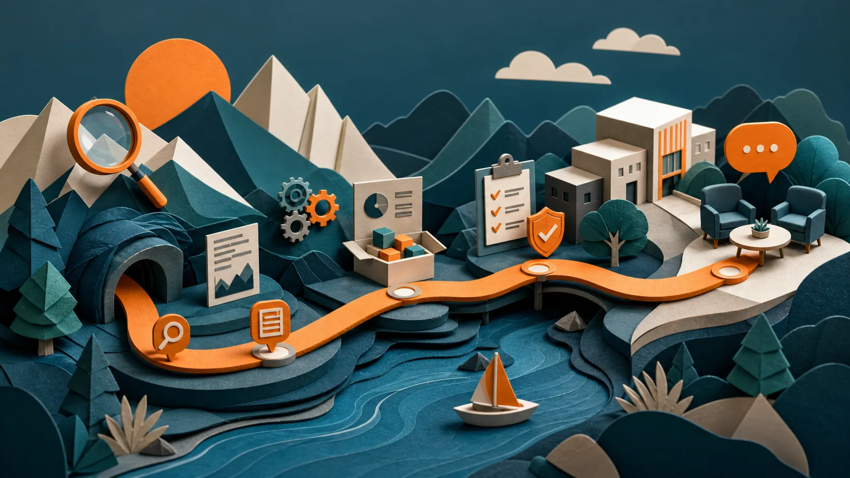 Ilustração editorial para Geração de leads B2B