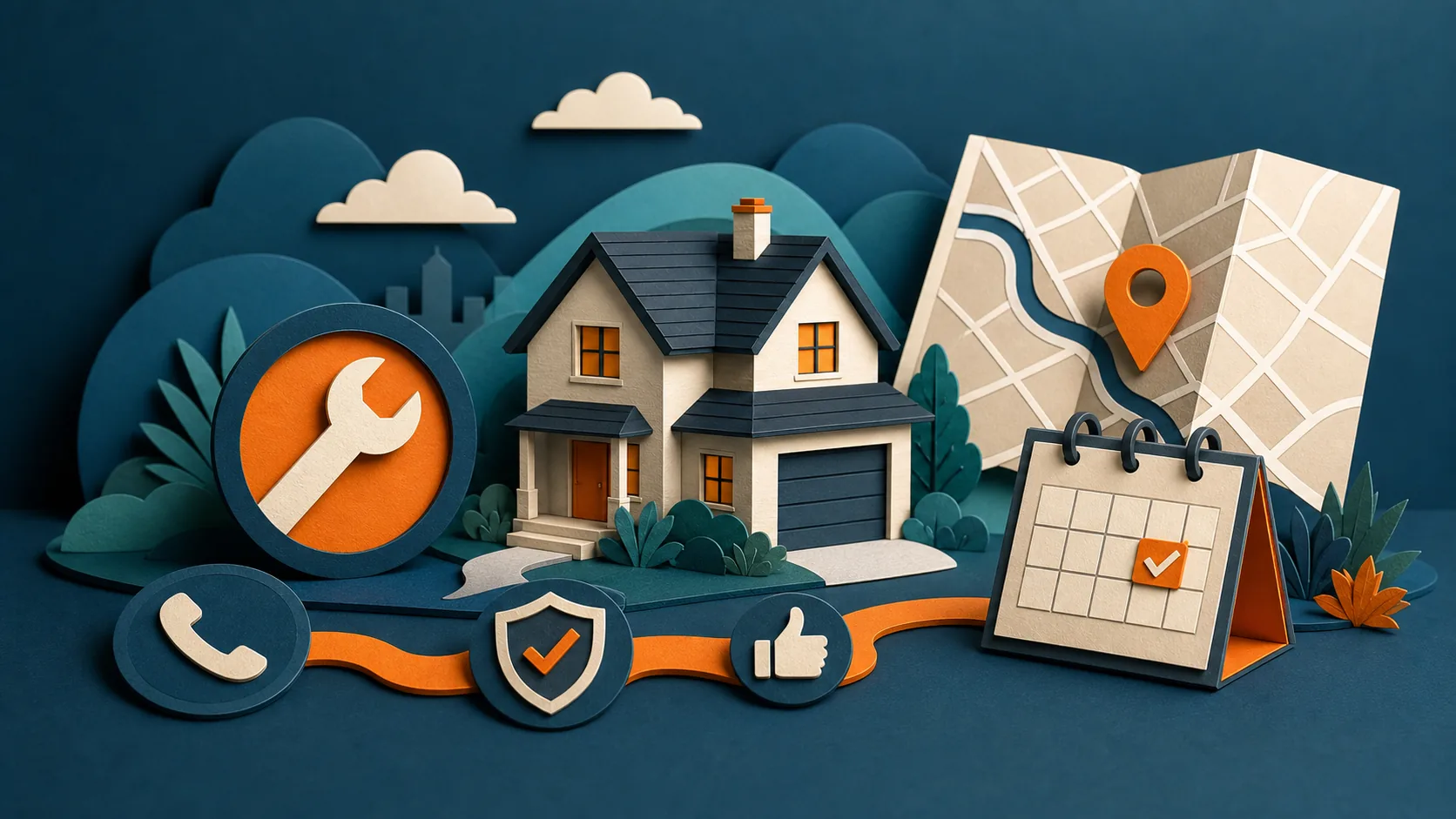 Ilustração editorial para Google Ads para empresas de serviços