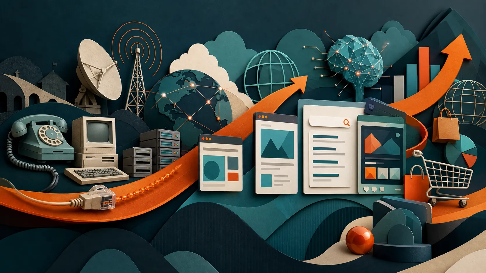 Da internet pioneira aos sites, buscas, inteligência artificial e oportunidades atuais