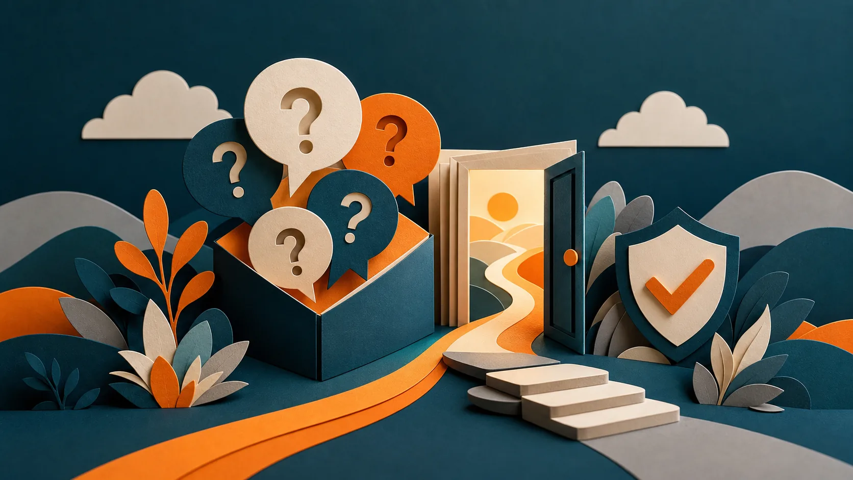 Ilustração editorial para Perguntas frequentes sobre a Agenzzia