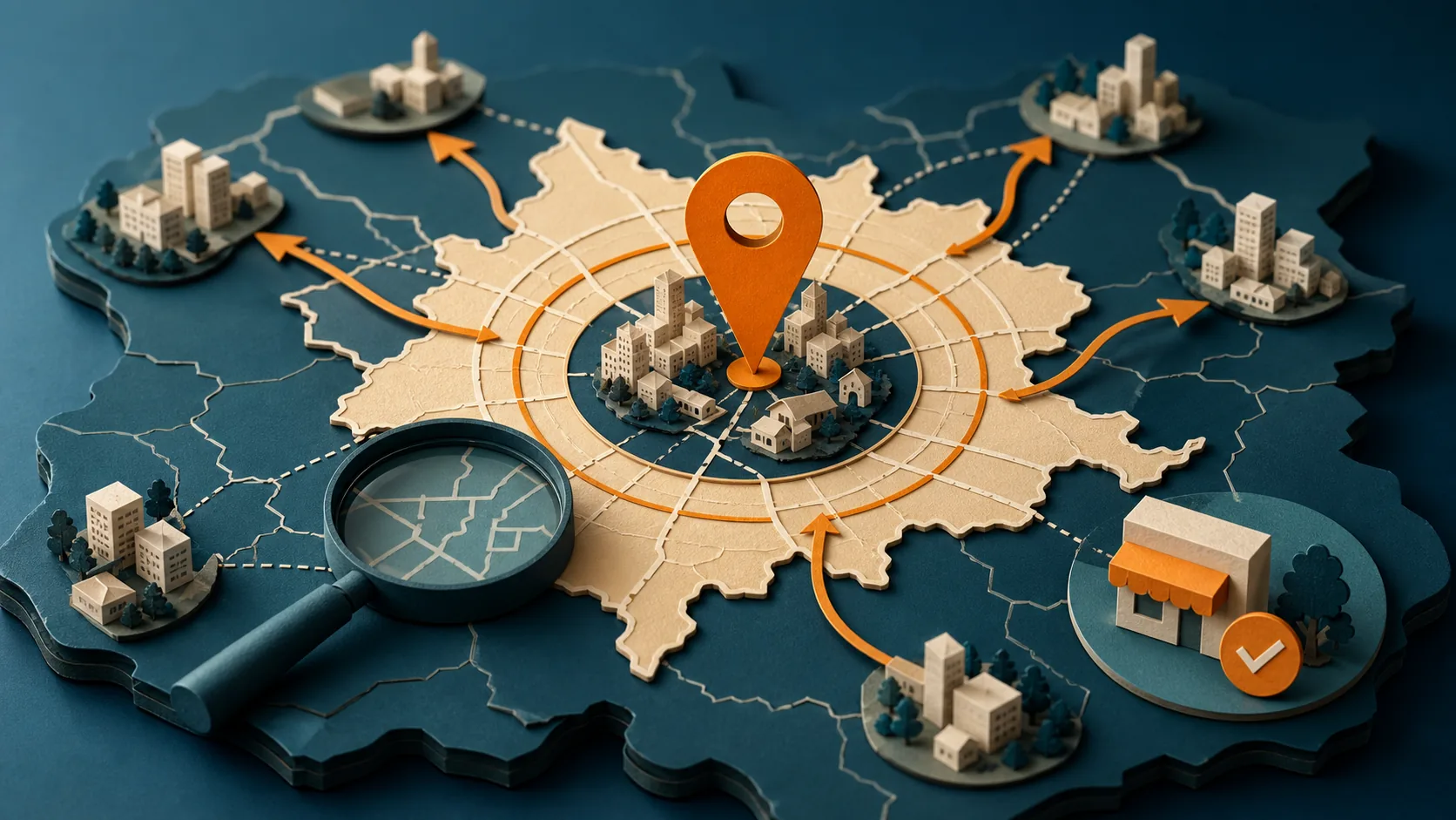 Ilustração editorial para SEO local em Campinas