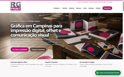 Abrir o novo site da RG Print